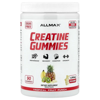 ALLMAX - Creatine Gummies | Tropical Fruit Punch | 1250 mg | 90 Gummies