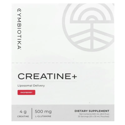 Cymbiotika - Creatine+ | Raspberry | 20 Pouches | 30 ml Each