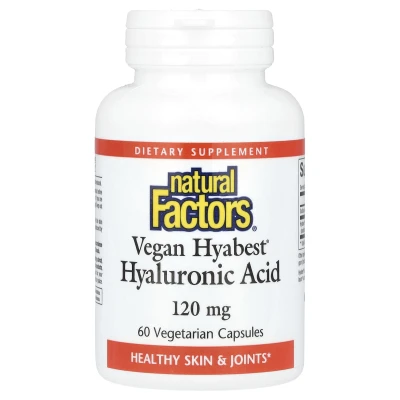 Natural Factors - Vegan Hyabest | Hyaluronic Acid | 120 mg | 60 Vegetarian Capsules