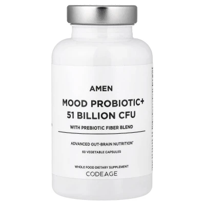 Codeage - Mood Probiotic + | With Prebiotic Fibre Blend | 60 Vegetarian Capsules