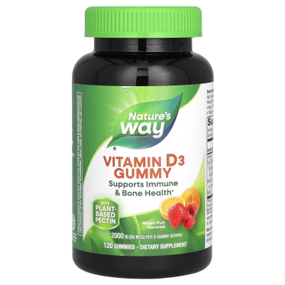 Nature's Way - Vitamin D3 Gummy | Mixed Fruit | 120 Gummies (25 mcg (1 | 000 IU) per Gummy)