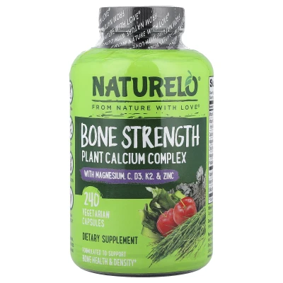 NATURELO - Bone Strength | Plant Calcium Complex | 240 Vegetarian Capsules