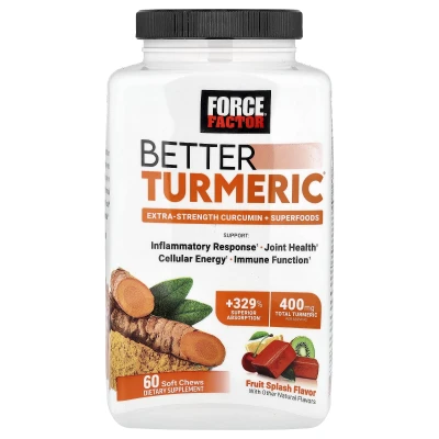 Force Factor - Better Turmeric® | Curcumin + Superfoods | Fruit Splash | 60 Soft Chews