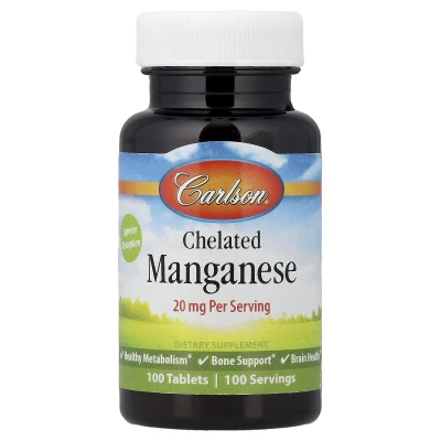 Carlson - Chelated Manganese | 20 mg | 100 Tablets