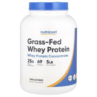 Nutricost - Grass-Fed Whey Protein Concentrate | Unflavoured | 5 lb (2 | 268 g)