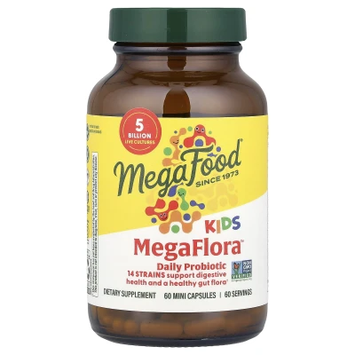 MegaFood - Kids MegaFlora™ | Daily Probiotic | 5 Billion CFU | 60 Mini Capsules