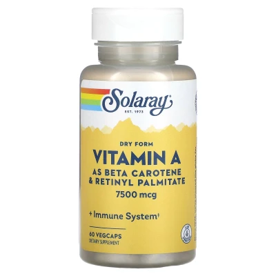 Solaray - Dry Form Vitamin A | 7500 mcg | 60 VegCaps
