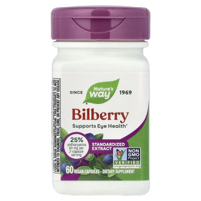 Nature's Way - Bilberry | Standardized Extract | 60 Vegan Capsules