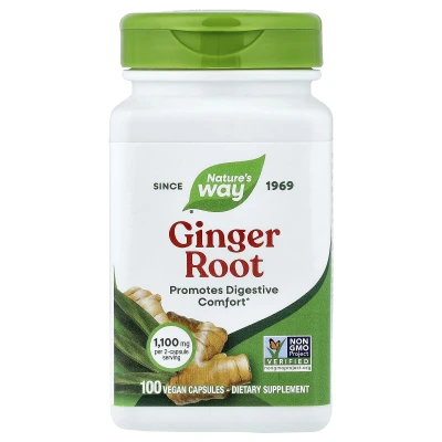 Nature's Way - Ginger Root | 100 Vegan Capsules (550 mg per Capsule)