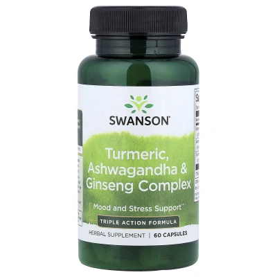 Swanson - Turmeric | Ashwagandha & Ginseng Complex | 60 Capsules