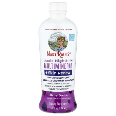 MaryRuth's - Liquid Nighttime Multimineral + Skin Renew | Berry Dream | 30 fl oz (887 ml)
