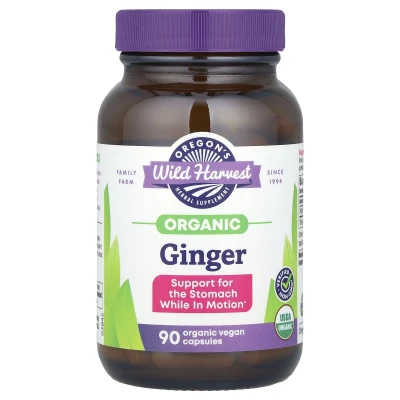 Oregon's Wild Harvest - Organic Ginger | 90 Vegan Capsules (500 mg per Capsule)
