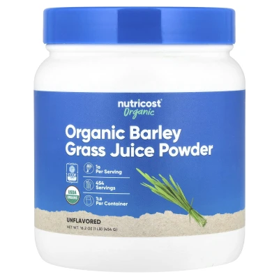 Nutricost - Organic Barley Grass Juice Powder | Unflavoured | 16.2 oz (454 g)