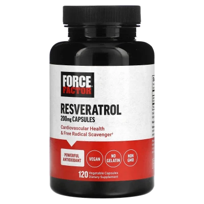 Force Factor - Resveratrol | 200 mg | 120 Vegetable Capsules