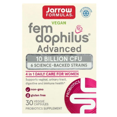 Jarrow Formulas - Vegan Fem Dophilus Advanced | 10 Billion CFU (104 mg) | 30 Veg Capsules