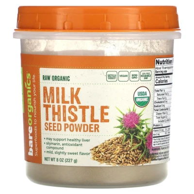 BareOrganics - Raw Organic Milk Thistle Seed Powder | 227 g (8 oz)