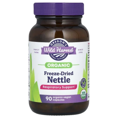 Oregon's Wild Harvest - Organic Freeze-Dried Nettle | 90 Organic Vegan Capsules (300 mg per Capsule)