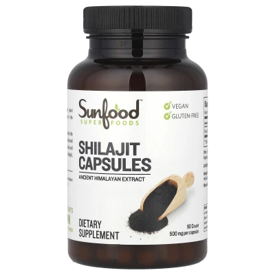 SunFood Super Food Shilajit Capsules Ancient Himalayan Extract Dietary Supplement 90 Count