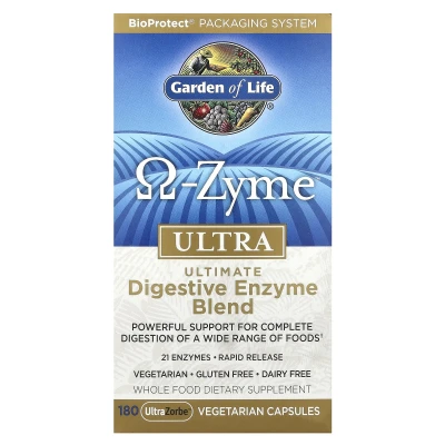 Garden of Life - O-Zyme™ Ultra | Ultimate Digestive Enzyme Blend | 180 UltraZorbe™ Vegetarian Capsules