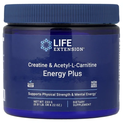 Life Extension - Creatine & Acetyl-L-Carnitine | Energy Plus | 0.51 lb (233 g)