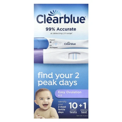 Clearblue - Easy Ovulation Kit | 10 Ovulation Tests + 1 Pregnancy Test