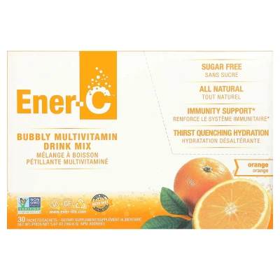 Ener-C - Bubbly Multivitamin Drink Mix | Sugar Free | Orange | 1000 mg | 30 Packets | 0.2 oz (5.35 g) Each