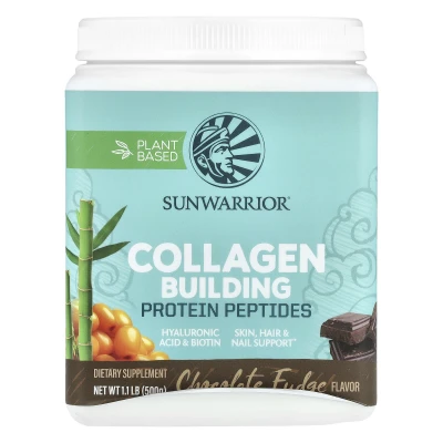 Sunwarrior - Collagen Building Protein Peptides | Chocolate Fudge | 1.1 lb (500 g)