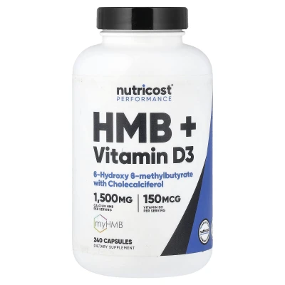 Nutricost - Performance | HMB + Vitamin D3 | 240 Capsules