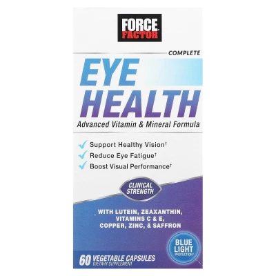 Force Factor - Complete Eye Health | Advanced Vitamin & Mineral Formula | 60 Vegetable Capsules