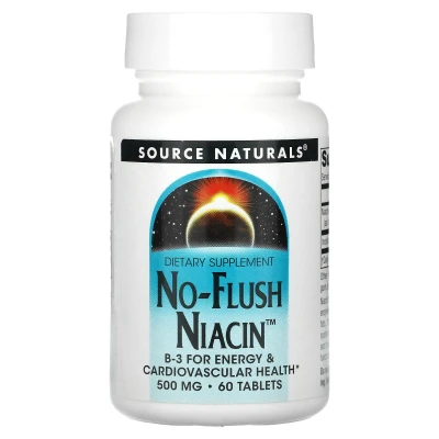 Source Naturals - No-Flush Niacin | 500 mg | 60 Tablets
