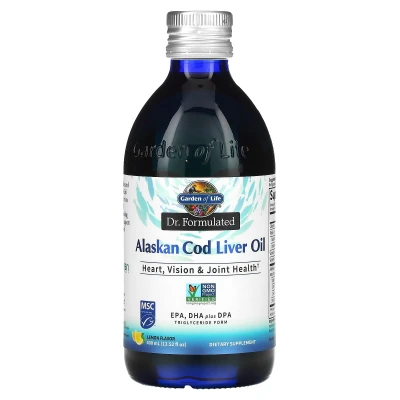 Garden of Life - Dr Formulated | Alaskan Cod Liver Oil | Lemon | 13.52 fl oz (400 ml)
