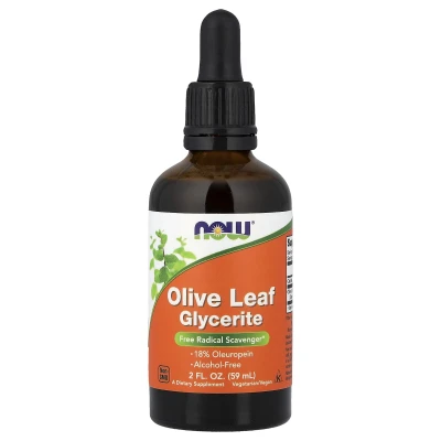 NOW Foods - Olive Leaf Glycerite | Alcohol-Free | 59 ml (2 fl oz)
