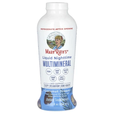 MaryRuth's - Liquid Nighttime Multimineral | Coconut Dream | 15.22 fl oz (450 ml)