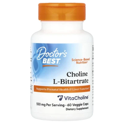 Doctor's Best - Choline L-Bitartrate | 60 Veggie Caps (275 mg per Capsule)