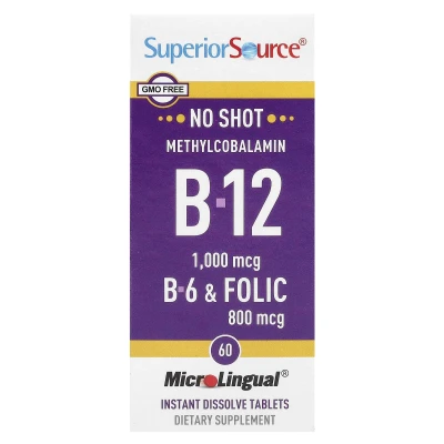 Superior Source - Methylcobalamin B-12 | B-6 & Folic | 60 MicroLingual® Instant Dissolve Tablets