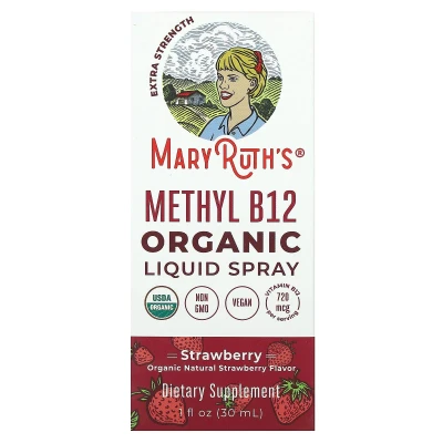 MaryRuth's - Organic Methyl B12 Liquid Spray | Strawberry | 720 mcg | 1 fl oz (30 ml)