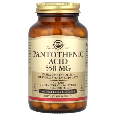 Solgar - Pantothenic Acid | 550 mg | 100 Vegetable Capsules