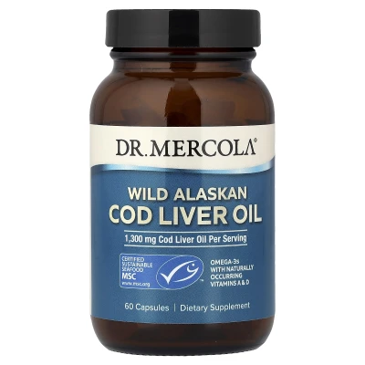 Dr. Mercola - Wild Alaskan Cod Liver Oil | 60 Capsules (650 mg per Capsule)