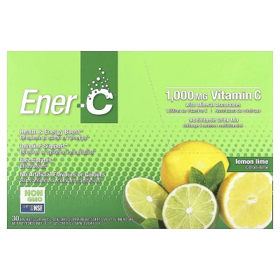 Ener-C - Bubbly Multivitamin Drink Mix | Lemon Lime | 30 Packets | 0.3 oz (9.56 g) Each
