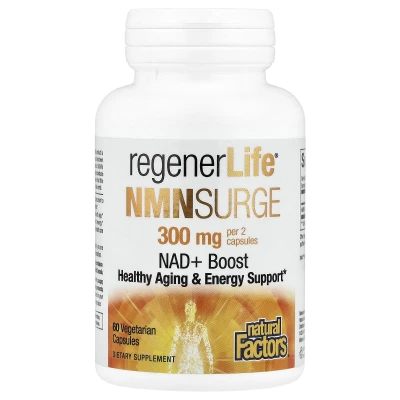 Natural Factors - RegenerLife® | NMN Surge | 60 Vegetarian Capsules (150 mg per Capsule)