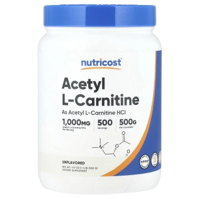 Nutricost - Acetyl L-Carnitine | Unflavoured | 1.1 lb (500 g)