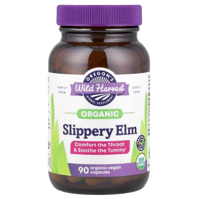 Oregon's Wild Harvest - Organic Slippery Elm | 90 Organic Vegan Capsules (400 mg per Capsule)
