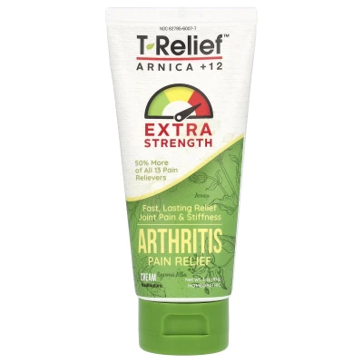 MediNatura - T-Relief | Arnica +12 | Arthritis Pain Relief Cream | Extra Strength | 85 g (3 oz)