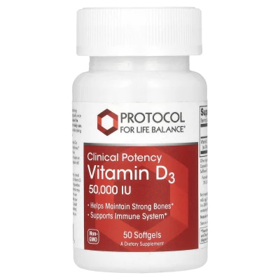 Protocol for Life Balance - Vitamin D3 | Clinical Potency | 1 | 250 mcg (50 | 000 IU) | 50 c