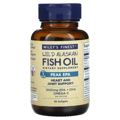 Wiley's Finest - Wild Alaskan Fish Oil | Peak EPA | 30 Softgels