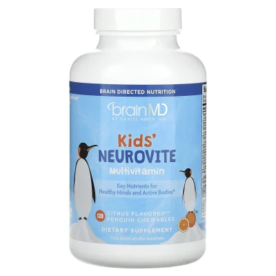 BrainMD - Kids' | Neurovite Multivitamin | Citrus | 120 Penguin Chewables