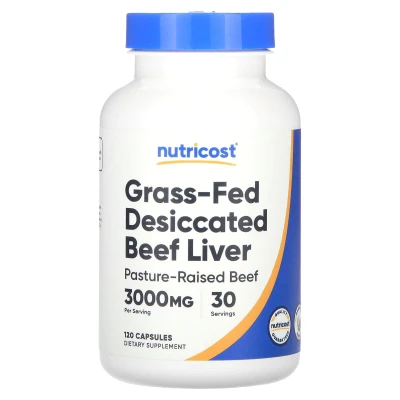 Nutricost - Grass-Fed Desiccated Beef Liver | 120 Capsules (750 mg per Capsule)