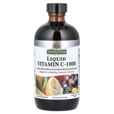 Nature's Answer - Liquid Vitamin C-1000 with Rose Hips & Citrus Bioflavonoids | Natural Lemon | 8 fl oz (240 ml)