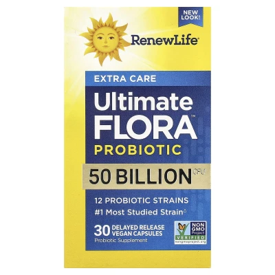 Renew Life - Ultimate Flora™ Probiotic | 50 Billion CFU | 30 Delayed Release Vegan Capsules