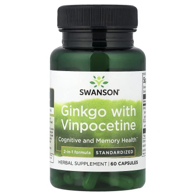 Swanson - Ginkgo with Vinpocetine | Standardised | 60 Capsules